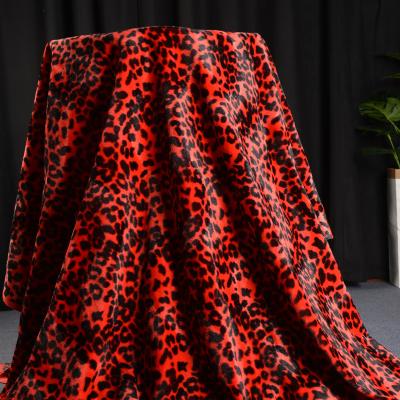 China Red and black velboa fur anti-static Faux zebra plush upholstery fabric are available for sale