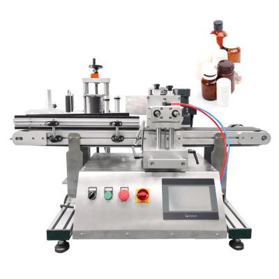 China YS400 automatic food plastic bottle sticker round water bottle tabletop labeling machine with date printing for sale