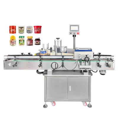 China Round Food Automatic Positioning Self Adhesive Labeler Round Bottle Jar Wine Labeling Machine Etikett Abeling Achachine for sale