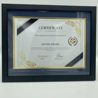 China Hot Sale Custom Modern Classic Wooden Degree Document 11x14 Amazon Graduation Double Frame Certificates for sale