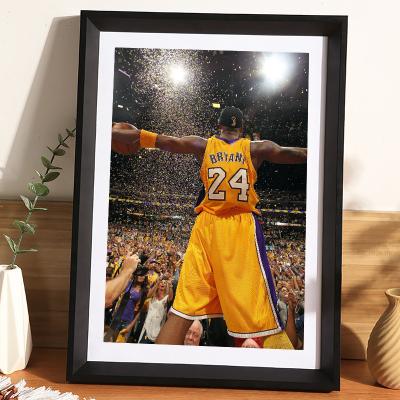 China Simple Hot Selling Modern Black Wall Hanger Singlet Display Customized Wooden Frame For Basketball Football for sale