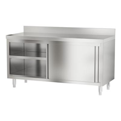 China Stainless Steel Commercial Kitchen Work Table With Storage Cabinets Modern Design for sale