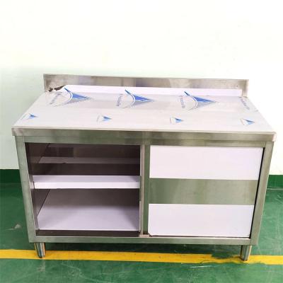 China Modular Kitchen Cabinets Stainless Steel Work Table Cabinet Counter Dish Storage Cabinet Design for Industrial Equipment for sale