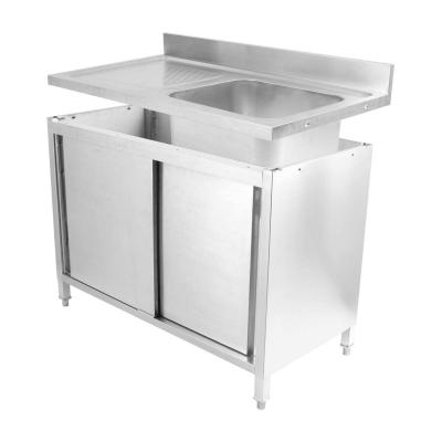 China Cabinetes de almacenamiento de cocina comercial de alta capacidad desmontables Mesa de trabajo de acero 0,8-1,2 mm de espesor en venta