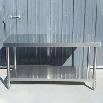 China Double Layer Stainless Steel Work Table With 1.0mm Thickness Hotel Kitchen Equipment for sale