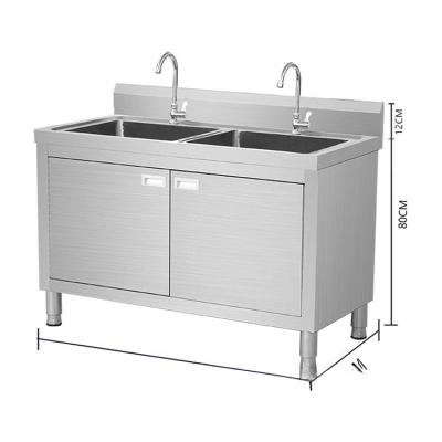 China 0.8-1.5mm Thickness Stainless Steel Wash Sink With Backsplash And Cabinet Europe Style for sale