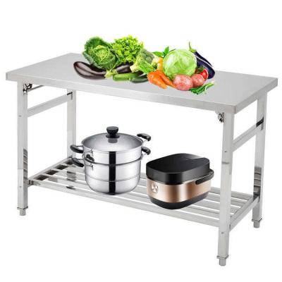 China Foldable Stainless Steel Kitchen Table For Outdoor Camping 201/304 Inox Material Multipurpose for sale