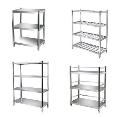 China Commercial Kitchen Dish Shelf Stainless Steel Multifunctional Kitchen Metal Rack Shelving for sale