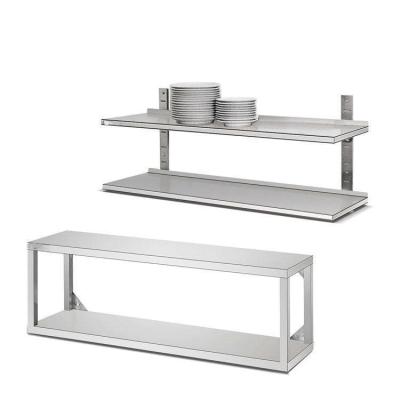 China Stainless Steel Wall Mounted Kitchen Shelf 2 Layer Storage Rack 201 304 Material for sale