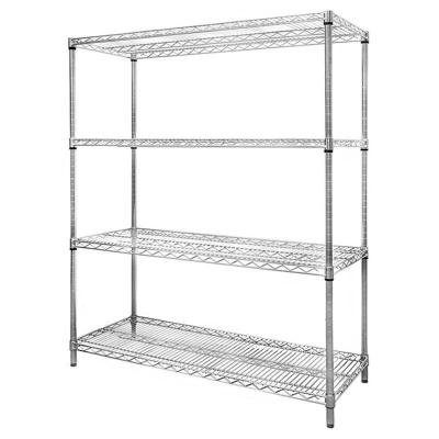 China Adjustable Feet 4 Tier Metal Wire Shelving Racks For Commercial Storage NSF Approved for sale