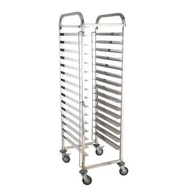 China 201 304SS Fast Food Bakery Cooling Rack Trolley With Trays For Hotel Restaurant Kitchen for sale