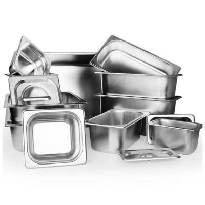 China Hotel Restaurant SS201 SS304 Gastronorm Food Pan Container 20/40/65/100/150/200mm Depth for sale