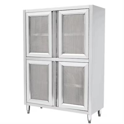 China Stainless Steel Commercial Kitchen Cupboard With Sliding Door For Food Storage for sale