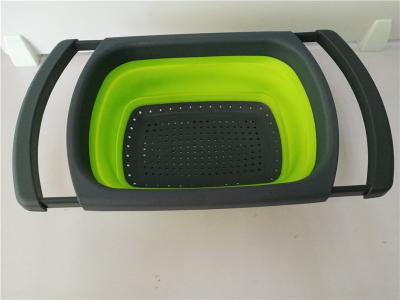 China Cooking Drain Basket Silicone Kitchen Tools For Washing Vegetable / Fruit for sale