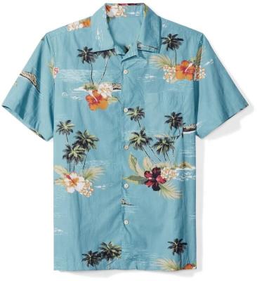 China Custom Anti-Pilling Mens Hawaiian Summer Shorts Sleeve Hawaii Fingerboard Shirt Aloha Original T-shirt Man for sale