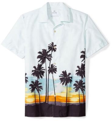 China Custom Printed Summer Beach Casual Short Party Anti-Pilling Sleeve Shirt Hawaii Silk Shirt For Men for sale