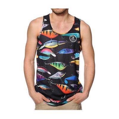 China QUICK DRY custom all over sublimation printed mens tank top for sale