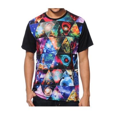 China Anti-Wrinkle Designers Custom 100% Polyester Fitness O Neck Digital Sublimation Printing Mens T-Shirt for sale