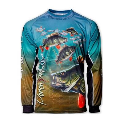 China Funny Fishing Sublimation New Bass Fishing Shirt For Men Round Neck Antibacterial Grouper OEM Shirts for sale