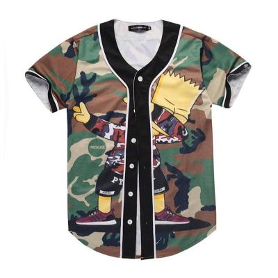 China Antibacterial Custom Camouflage Stripe Tackle Twill Button Down Baseball Tank Top For Men for sale