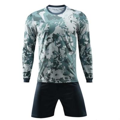 China Shirts & Custom Navy Blue Full Sleeve Portugal Sublimated Soccer Jersey Long Sleeve Team Soccer Uniform for sale