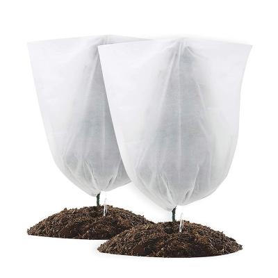 China Breathable PP Drawstring Anti Freezing Plant Anti UV Protection Bags For Non Woven Garden Growing Cover for sale