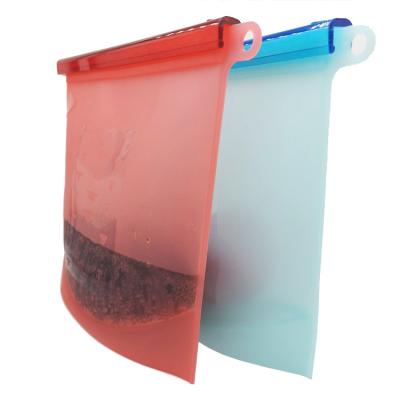 China Recyclable Custom Reusable Plastic Packaging 1500ML Food Silicone Zip Freezer Fresh Vegetable Storage Bags for sale