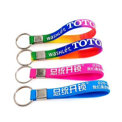 China As China Supplier Promotion Key Chain Cheap Custom Silicone Rubber Wristband Keychain Wristband Key Chain for sale