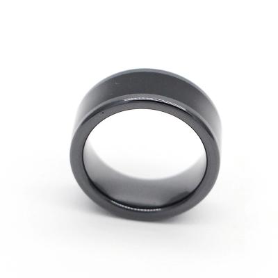 China Waterproof / Waterproof Black Glossy Ceramic NFC Programmable Smart Ring for sale