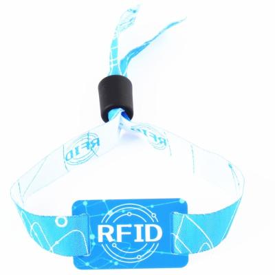 China Waterproof / Waterproof Woven Fabric RFID Tracking Wristbands With Lanyard for sale