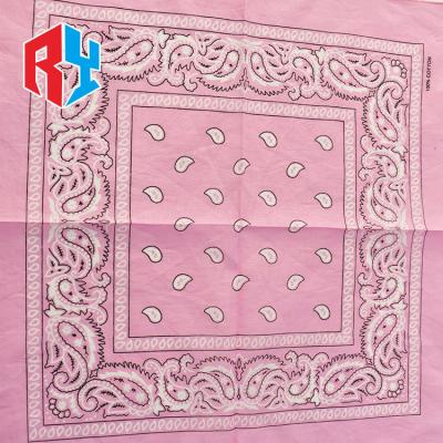 China cotton light weight 53cm*53cm women soft square 100% muslim cotton printed pink head scarf for sale