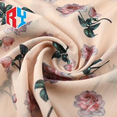 China High quality soft floral printed fabric eco-friendly 100% polyester woven thobe sustainable Japan for sale