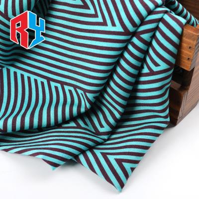 China Wicking Manufacturer Professional Custom Stripe Design Rayon Printed Woven Fabric 45*45 for sale