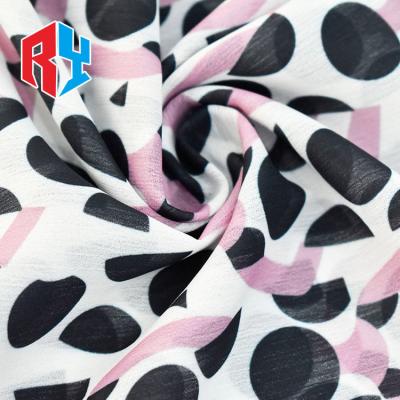 China Fusible Single Stain Printed Fabric 100% Polyester Filament Polyester Chiffon Compound for sale