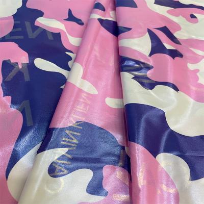 China 300T Polyester Waterproof Pongee Digital Printing And Bronzing Fashion Fabrics for sale