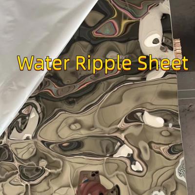 China 304 201 430 Water Ripple Plate Wave Decorative Stainless Steel Color Corrugated Sheet For Interior Design for sale