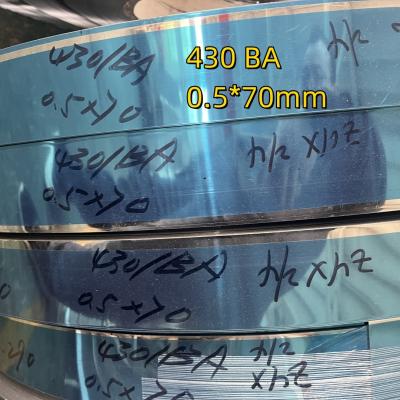 China JIS G4305  SUS430 BA Bright Anneal Stainless Steel Coil 0.5*70mm With  PVC PE Film for sale