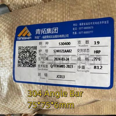 China ASTM A276 Stainless Steel Equal Angle SS 304 Angle Bar Hot Rolled 304 With 18Cr 8Ni for sale