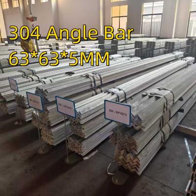 China Hot Rolled Equal Stainless Steel  304 Angle Bar Inox AISI304  63*63*5MM Length 6M For Building Materials for sale