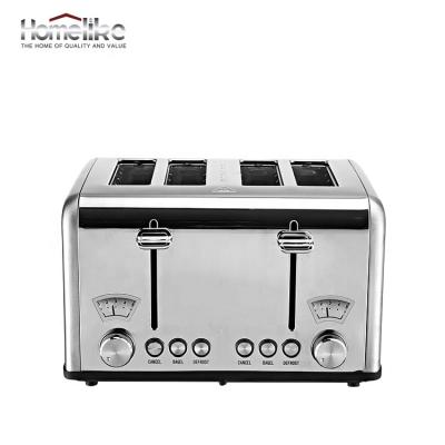 China Hotel Household 4 Slice Stainless Steel Toaster LCD Touch Screen Automatic Fast Heating Toaster for sale