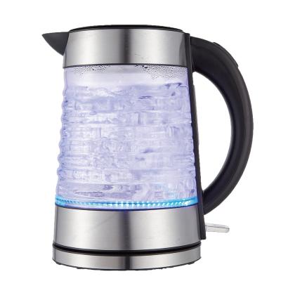 China 360 Degree Base 1.7L Electric Kettle Home Appliance Rotating Glass Kettle On Switch Glass Kettle for sale