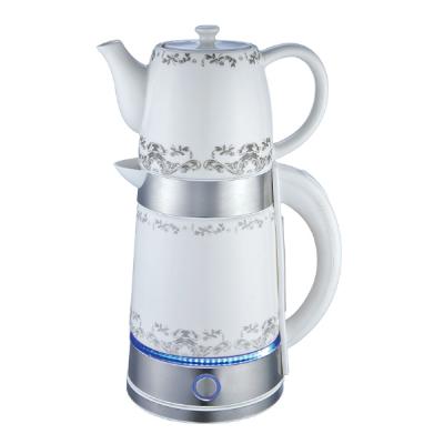 China 360 Degree Electric Tea Kettle 1.7L Turkish Tea Maker Production Low Rotation Ceramic Two-piece Teapots Home Appliance for sale