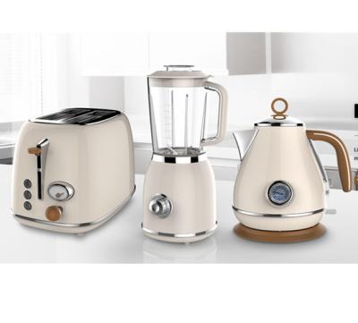 China 360 Degree Rotation Base Electric Kettle Home Appliance Sets Retro Toaster Stainless Steel Electric Kettle and Toaster Set (4pcs) for sale