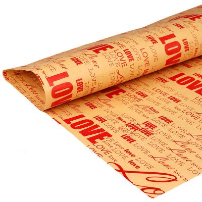 China Gift Stock Wrapping Paper Wrapping Paper For Flower With English Letter Wrapping Tissue Paper Gift Wrapping Paper 40sheet/bag for sale