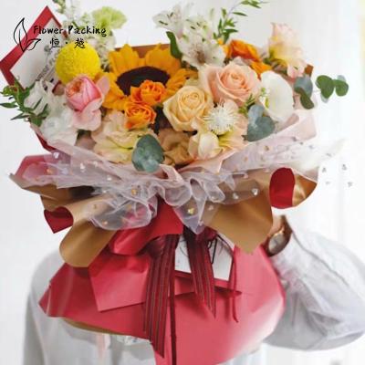 China Bridal Daisies Mesh Gift New Arrival Bouquet Wrapping Material Polyester Decorations For Wrapping Flower Bouquet Florist Material for sale