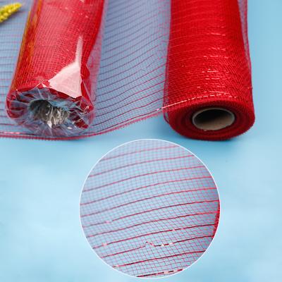 China Factory Direct Wrapping Paper Mesh Christmas Bouquets Deco Mesh Roll Cheap Flower Wrapping Waterproof Poly for sale