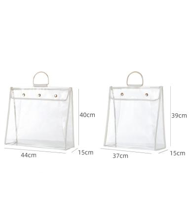 China PVC TB-05 Viable Foldable Dustproof Custom Storage Handbag Cover Large Clear Plastic Dust Bag With Hook For Handbag for sale