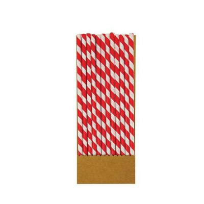 China China Factory Stock 6mm Disposable Red Striped Eco Friendly Paper Straw for sale