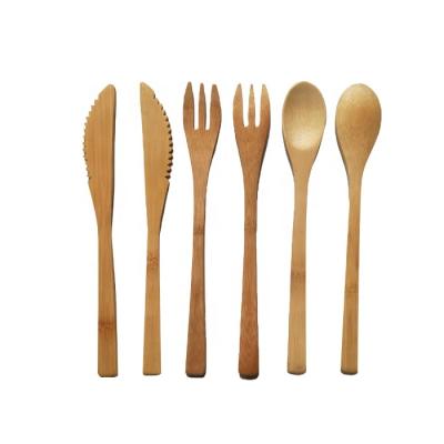 China Sustainable 100% Natural Bamboo Handle Cutlery For Picnic Hiking Travel for sale