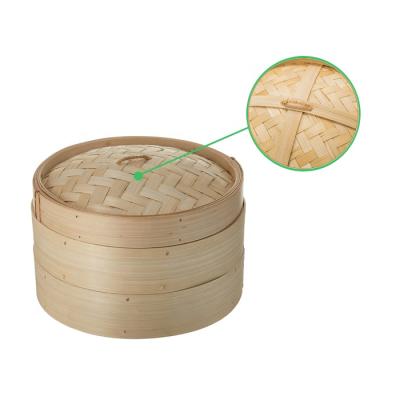 China Sustainable high quality natural rice dumpling handmade bamboo steamer 5/6/7/8/10 inch for sale